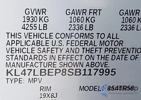 2025 Buick Envista Sport Touring Fwd from USA, damaged, VIN KL47LBEP8SB117995
